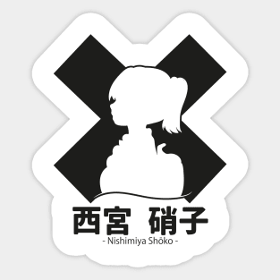 A silent Voice Nishimiya Design Black and white Sticker